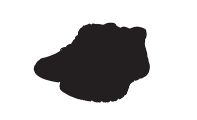 Pair of boots. Silhouette vector of boots or shoes.