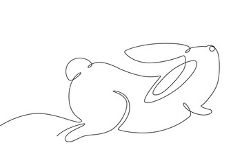 The Easter Bunny is drawn with single line.
