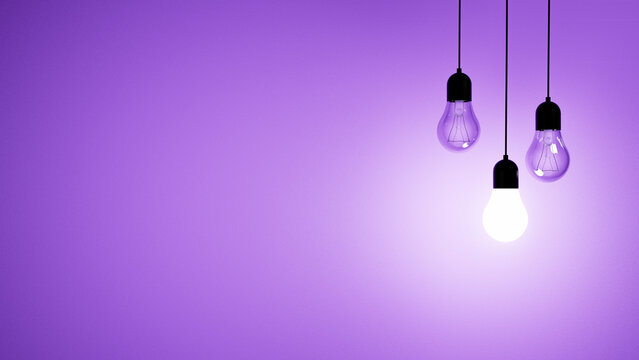 The concept of a light bulbs on color background, place for text and design, light bulbs background, bulb