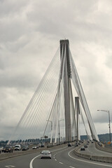 Fototapeta premium The Port Mann Bridge is a 10-lane cable-stayed bridge in British Columbia, Canada