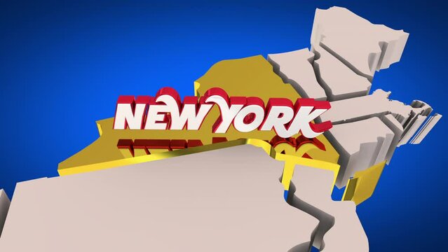 New York State Destination Travel City Map 3d Animation