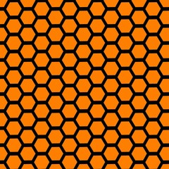 Print hexagon orange black