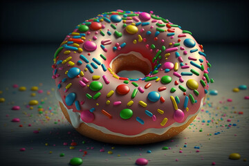 Fototapeta na wymiar Delicious donut Generative AI