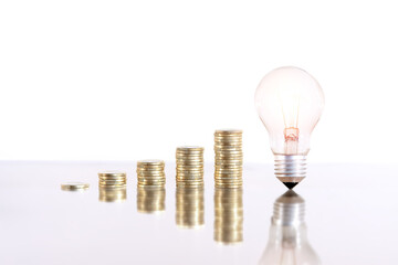 Household and business expenses increase due to the rise in the price of electricity. Selective focus.