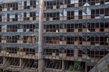 Obraz premium Old destroyed unfinished hospital in the Croatian capital Zagreb in Europe