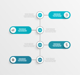 Infographic template with 4 options, workflow, process chart. Can be used for workflow layout, diagram, annual report, web design, steps or processes  