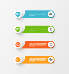 Infographic template with 4 options, workflow, process chart. Can be used for workflow layout, diagram, annual report, web design, steps or processes  