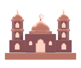 3d render of islamic mosque or masjid icon design