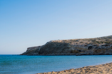 Windsurfing and kitesurfing at Prasonisi Beach at Rhodes Islnad in Greece