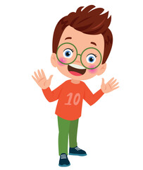 Cute little boy cartoon posing