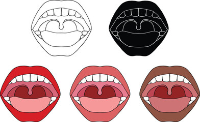 Realistic Open Mouth with Teeth Clipart