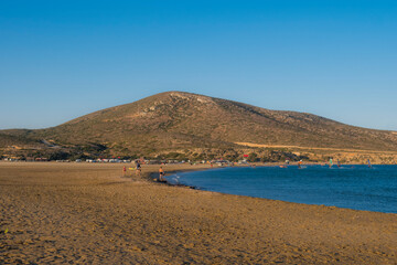 Windsurfing and kitesurfing at Prasonisi Beach at Rhodes Islnad in Greece