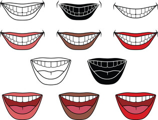 Smile and Mouth with Teeth Showing Clipart