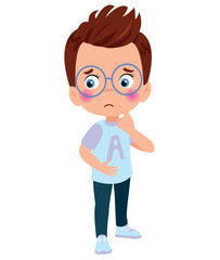 Cute little boy cartoon posing