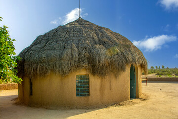 Traditional mud hut house in the Thar desert