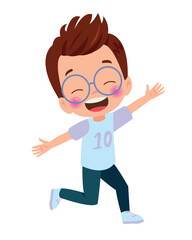 Cute little boy cartoon posing