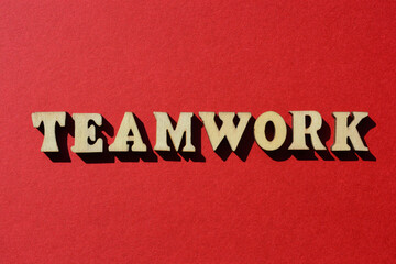 Fototapeta na wymiar Teamwork, word as banner headline