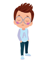 Cute little boy cartoon posing