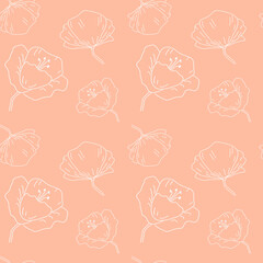 Poppy seamless pattern. 