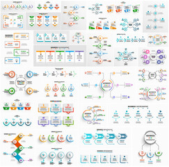 Business infographic collection  with options, steps or processes. Can be used for workflow layout, diagram, number options, web design  