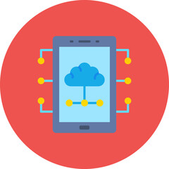 Tablet Multicolor Circle Flat Icon