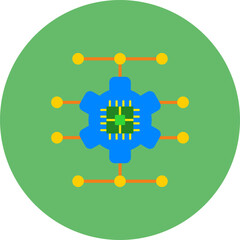 Artificial Intelligence Multicolor Circle Flat Icon