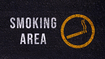 Smoking area sign with dark vintage style background “Smoking Area”