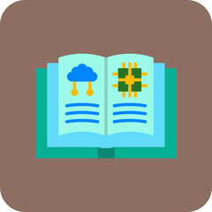 Book Multicolor Round Corner Flat Icon