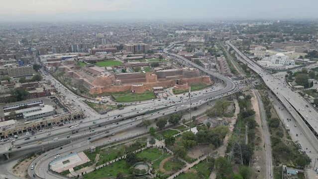Bala Hisar Fort Peshawar Pakistan, Aerial Video of Peshawar