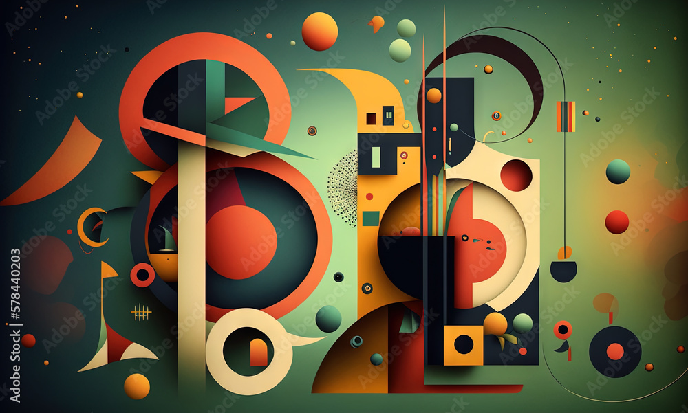 Poster abstract shapes retro composition in 20s avantrgarde or futurism style. retro background with surrea