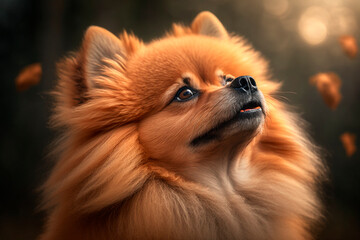 Obraz premium A Charming Portrait of an Adorable Pomeranian Dog