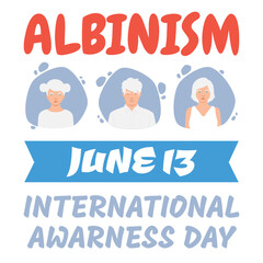 International albinism awareness day. Albinism chromosome.Genetic rare disorder