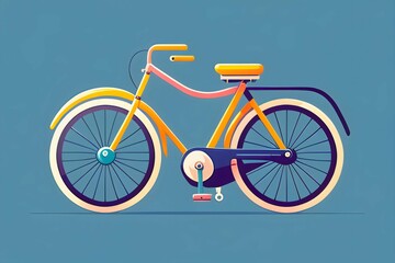 A beautiful vintage bicycle in the room illustration background. Generative AI