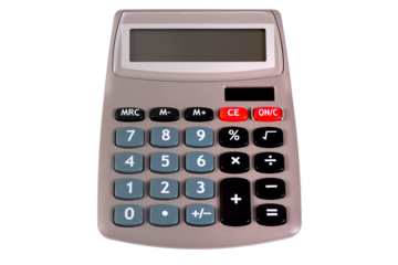 isolated calculator over transparent background