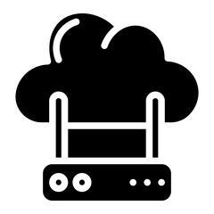 Obraz premium wi-fi router with cloud glyph 