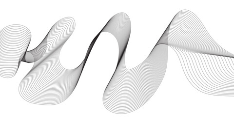 Abstract grey wave lines on transparent background. Digital frequency track equalizer. Abstract frequency sound wave lines and twisted curve lines background.