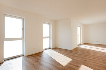 isolated empty room with open and transparent winows for outlook