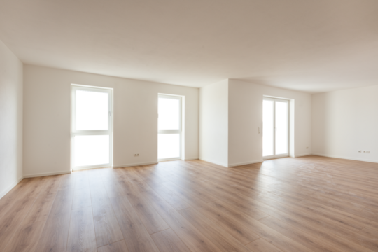 isolated empty room with open and transparent winows for outlook