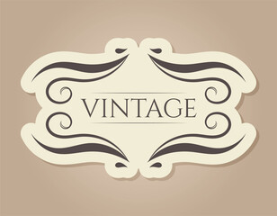 Vector abstract vintage decorated frame with text. An isolated banner in the old Victorian style.