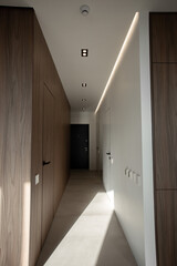 Corridor in an apartment, wood wall