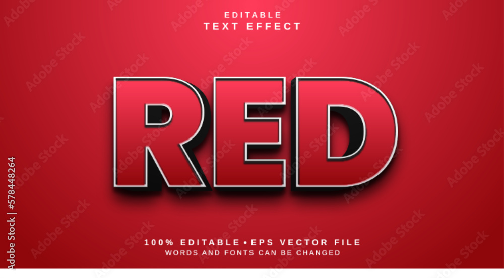 Poster Editable text style effect - Red text style theme.