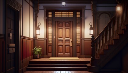 Obraz premium Beautifull old wooden front door