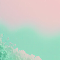 Nature Pastel Pink and Mint Green Background with empty copy space for text - Nature Pink and Green Backdrops - Nature Pink and Green Wallpaper created with Generative AI technology
