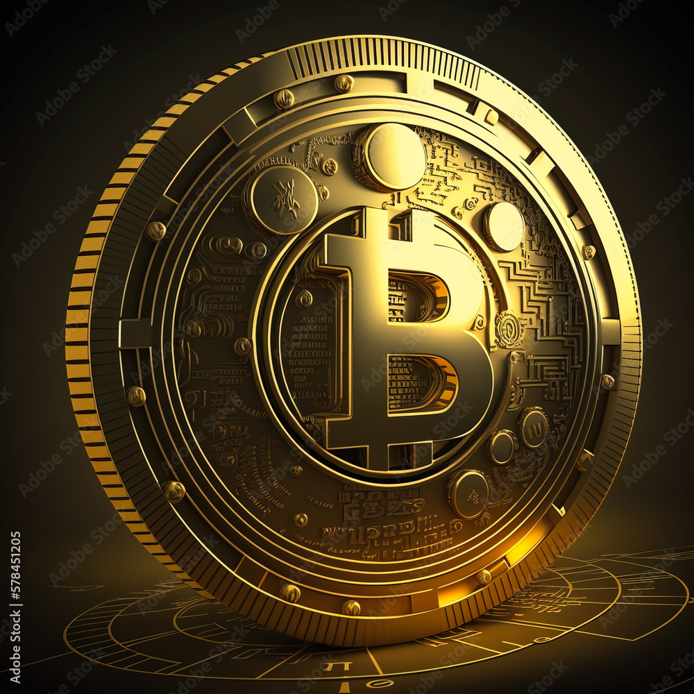 Wall mural bitcoin - the world of cryptocurrency is constantly evolving. this image of bitcoin's growth - ai ge
