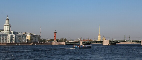 Kunstkamera building on embankment of Neva river in St. Petersburg, Russia;