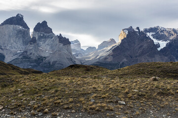 Impressive mountains of Torres del Paine National Park in Chile, Patagonia, South America