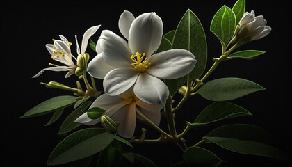 Fototapeta na wymiar Night Flowering Jasmine Flower. Generative AI.