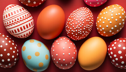 Easter eggs - A Basket Full of Happiness: Share the joy of Easter with this cheerful image - ai generated.