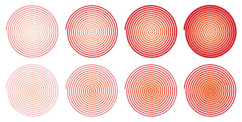 Spiral icons set. Vector illustration