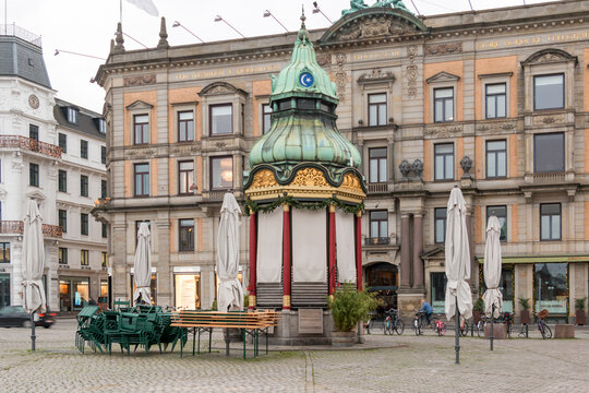 Copenhagen, Denmark - 12 Dec 2020: Kongens Nytorv central city square